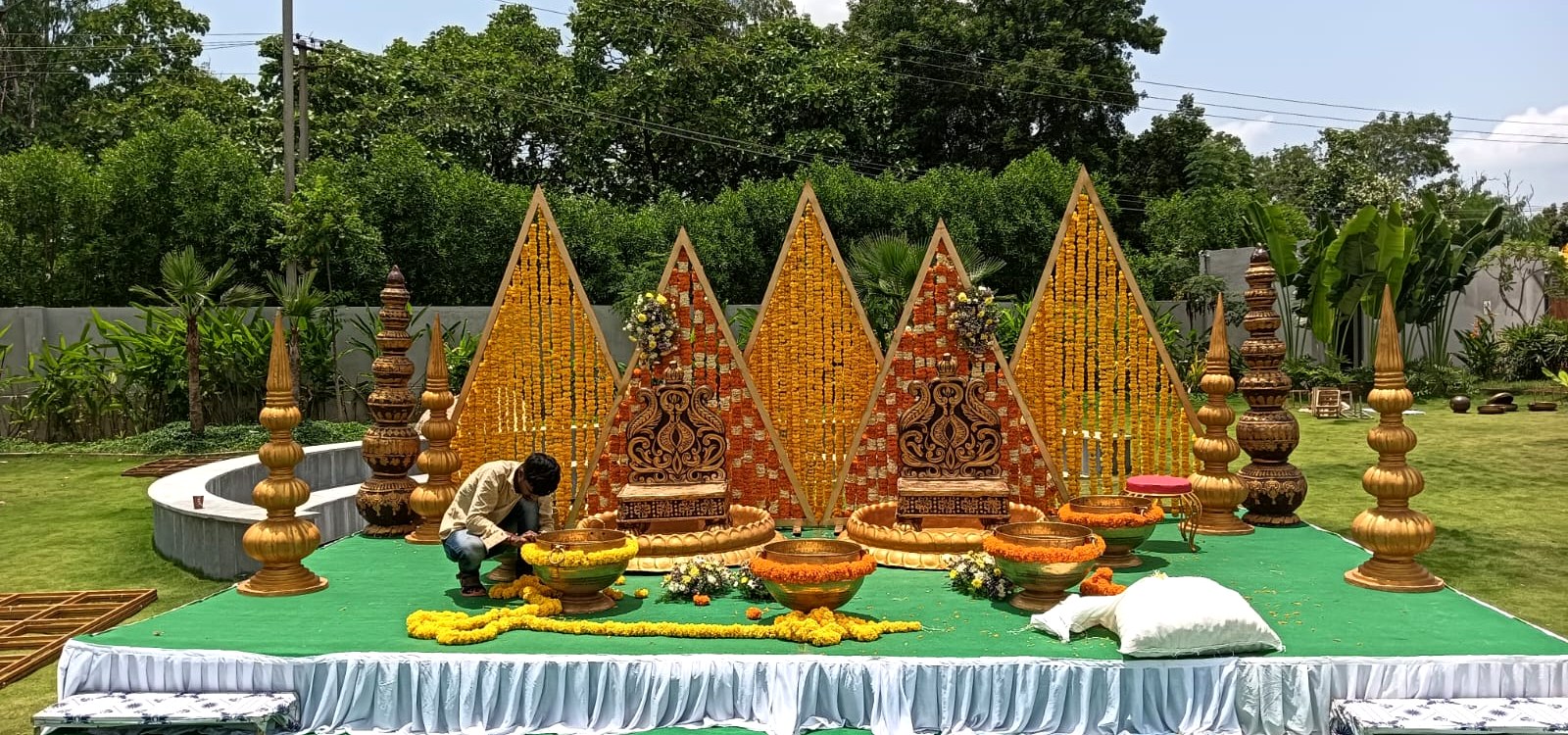 Festive wedding buffet spread